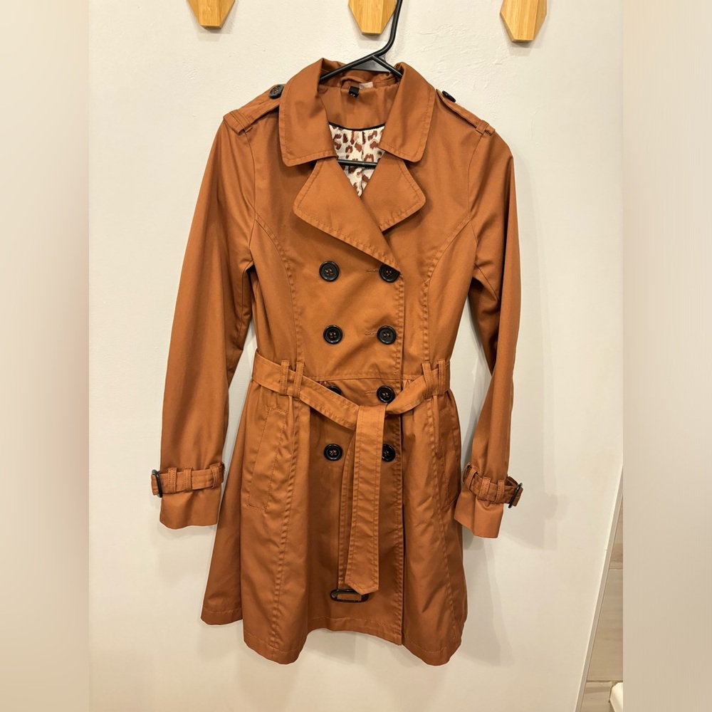 H&M Trench coat size 6 brown